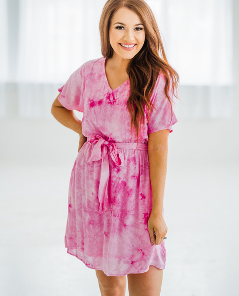 Make Things Happen Dress - Fuchsia