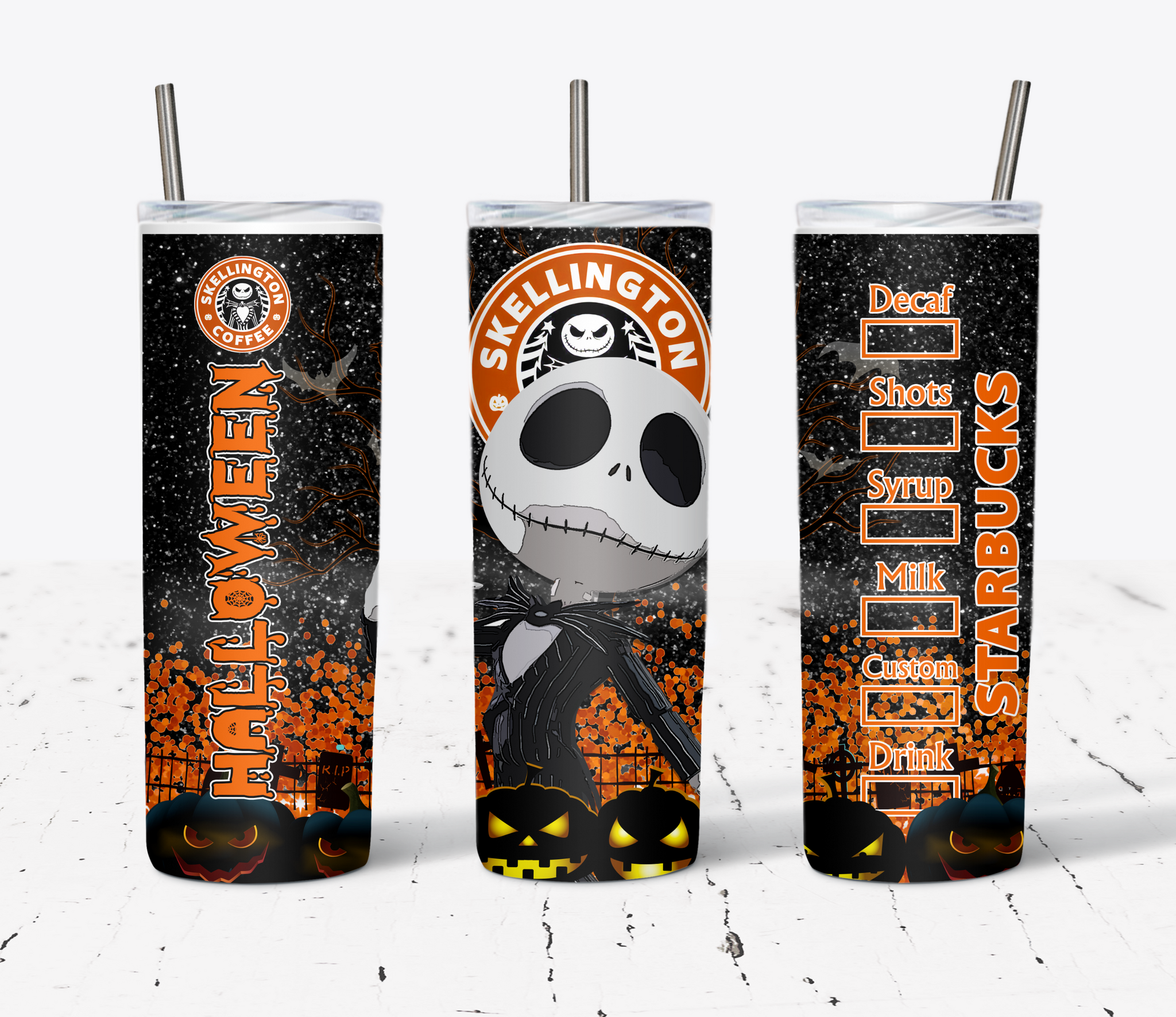 Skellington Coffee Tumbler 20oz