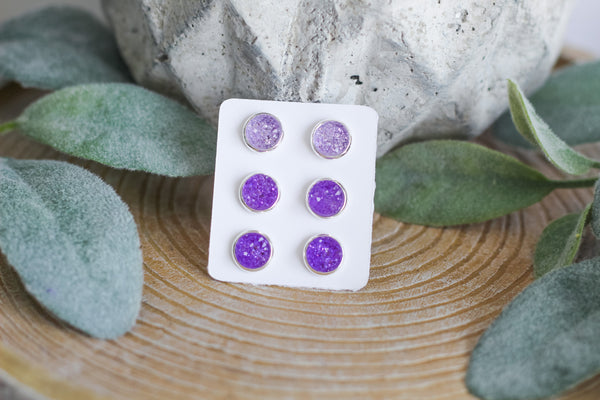 Purple Rain Triple Earring Set