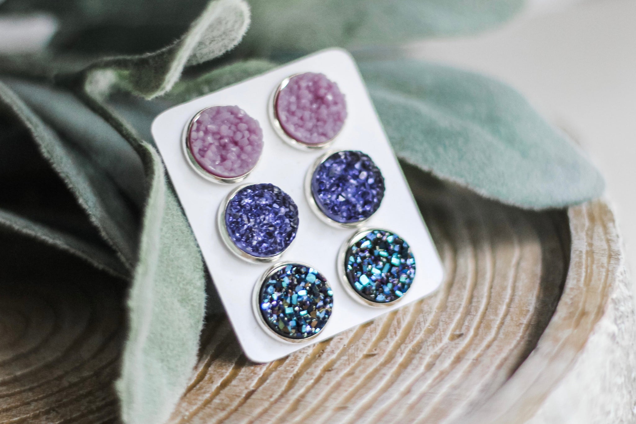 Triple Earring Set - Purple Rush