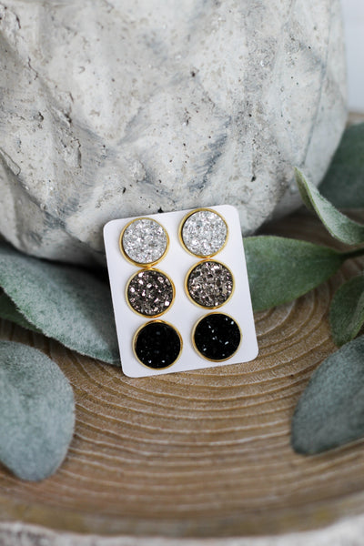 Silver Rush / Gold Triple Earring Set