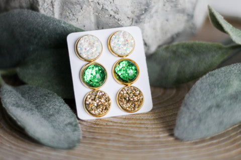 Pot Of Gold Triple Earring Set